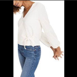 White Texture And Thread Wrap Top from Madewell